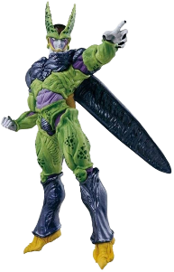 Cell, uno de los villanos más poderosos de la serie, Cell es un bioandroide creado por el científico Dr. Gero. Es conocido por su habilidad para absorber a otros guerreros para aumentar su poder.