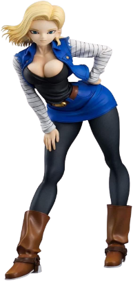 Androide 18, la poderosa androide creada por el Dr. Gero! Esta villana convertida en heroína es la compañera perfecta para tus figuras de Dragon Ball.