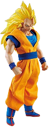 En la transformación de Super Saiyan 3, el cabello de Goku crece hasta llegar a su cintura y se vuelve amarillo dorado.