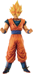Super Saiyan: La transformación más icónica de Goku en la que su cabello se vuelve dorado y sus ojos se vuelven verdes. Su ropa no cambia, pero su aura se vuelve más grande y brillante.